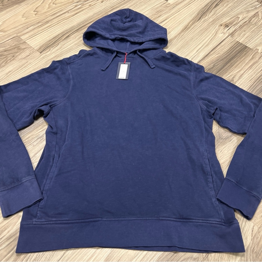 Cremieux Pullover Hoodie Side Pockets Navy Men’s Size Large $80 NWT